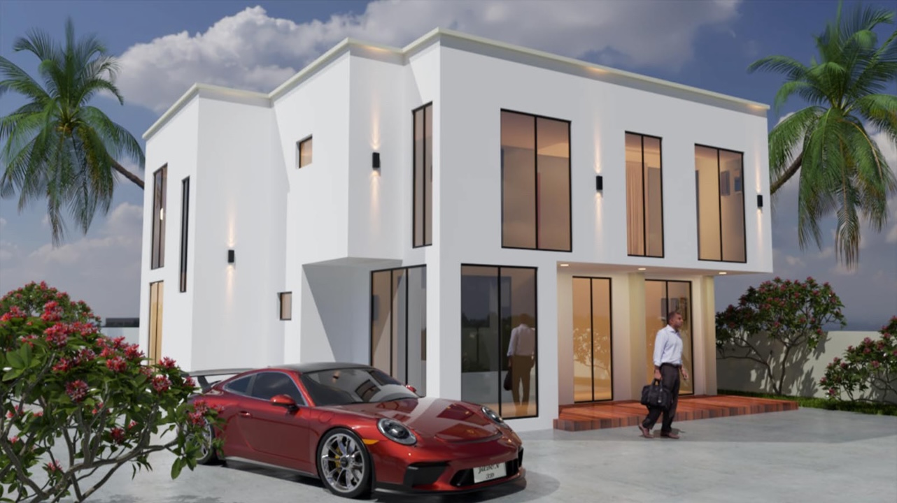 Exquisite 5-Bedroom Luxury Home with Swimming Pool & Pool House on a 70x100 ft Plot